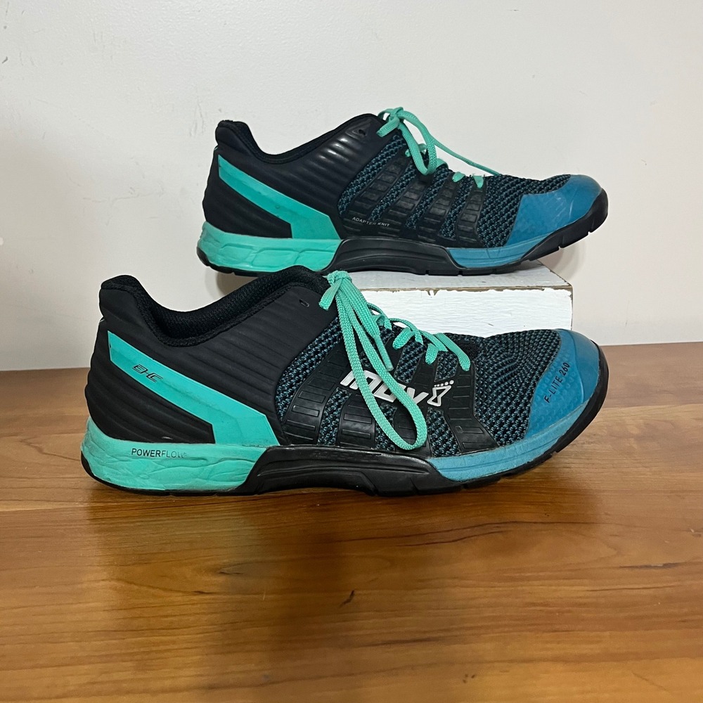 Inov-8 F-Lite 260 Knit Mens 8.5 Womens 10 Training Shoes Black Teal Crossfit